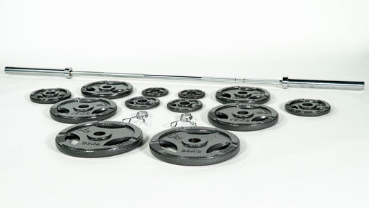 Juego De Pesas Unifitness Barra Olímpica Con 102 Kg