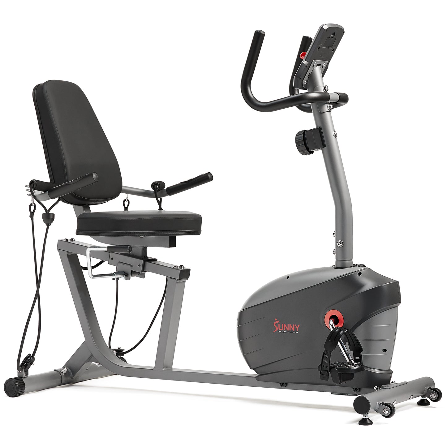 Sunny Health & Fitness Bicicleta Estática Reclinada Performance Interactive Series con Aplicación SunnyFit® Opcional Conectividad Bluetooth Mejorada