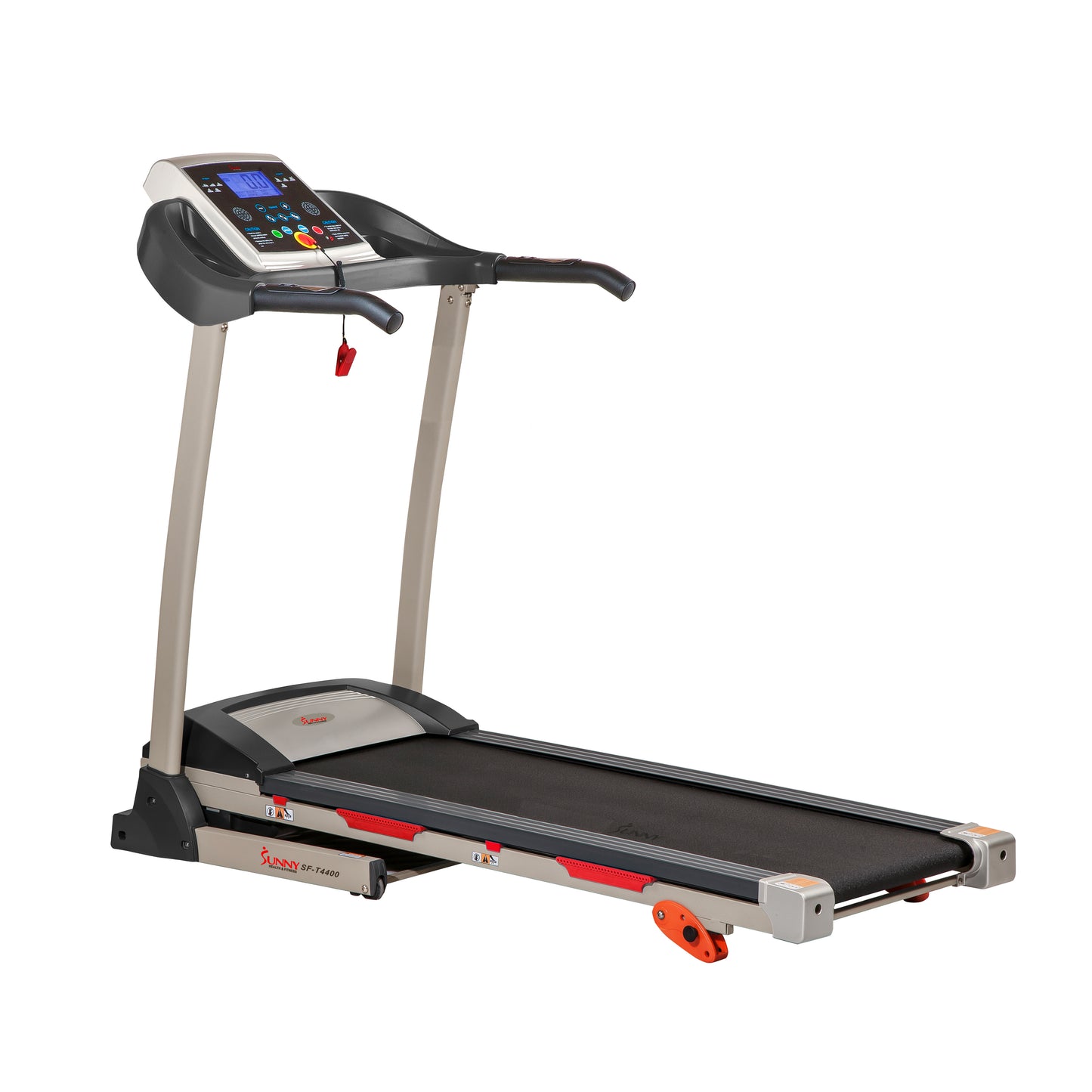 Sunny Health & Fitness Cinta de Correr Inclinada Plegable Premium con Sensores de Pulso, Botones de Velocidad de un Toque, Absorción de Impactos, Bluetooth Opcional con Aplicación Exclusiva SunnyFit